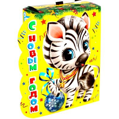 Сладкий подарок на Новый Год в картонной упаковке весом 600 грамм 