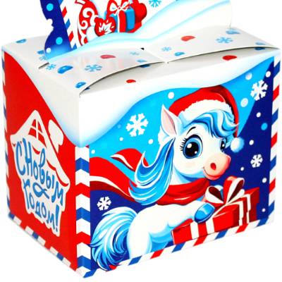 Детский подарок на Новый Год в картонной упаковке весом 750 грамм