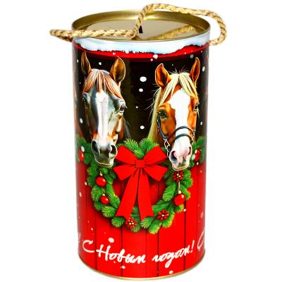 Детский новогодний подарок в тубе весом 800 грамм